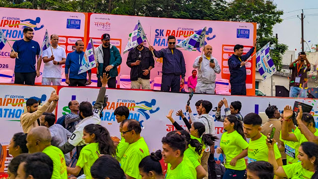 SK Raipur Marathon Successfully Concludes with Messages of Cleanliness and Cyber Safety
